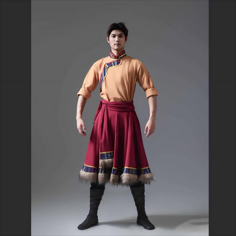Men's Tibetan Dance Performance Costume