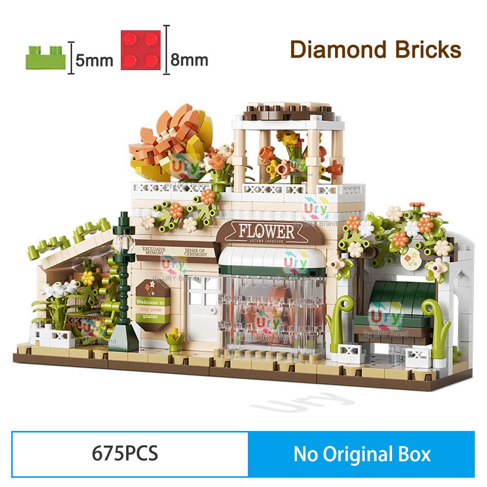 

Friends House Street Diamond Bricks Girls Flower Store Coffee Shop View Designer DIY Building Block Toys for Kids Christmas Gift