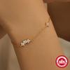Gold S925 Sterling Silver Simple Wind Diamond Petals Four Petals Daily Matching Women'S Bracelet