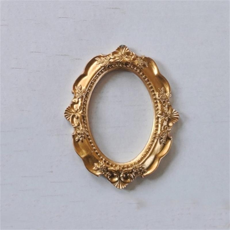 Mini Gold Picture Frame Victorian Small Resin Antique Photo Frame Tiny Baroques Ornate Frame Without Glass or Backing