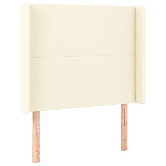 Tête de lit - MAISON EXCLUSIVE - Avec oreilles - Similicuir crème - Hauteur réglable - Pieds en bois massif