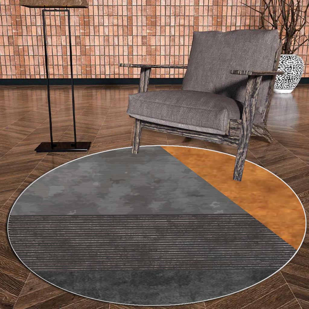 

INS Современный серый круглый ковер для гостиной большого размера 200x200 моющийся нескользящий коврик декор детской спальни коврик для подвесного кресла 80cm 31.4 in