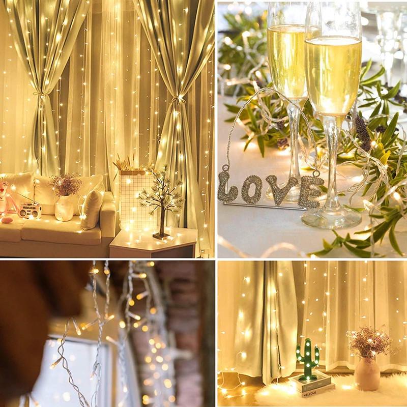 10m Waterproof LED String Lights - 100 LEDs, 8 Functions, Remote Controlled for Outdoor, Weddings, Festivals, and Christmas Tree Decorations