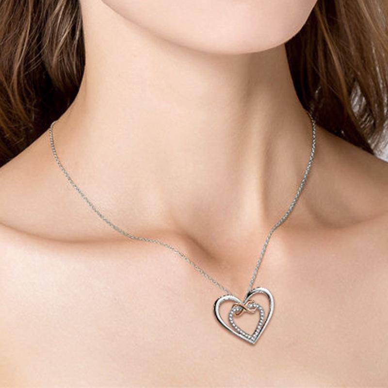 Hot Sale Digital Unlimited Love Necklace for Women's Trendy Love Heart-shaped Pendant Collarbone Chain