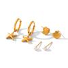 Starfish Pearl and Stainless Steel Earrings Set: Luxury Titanium Steel Earrings for Women