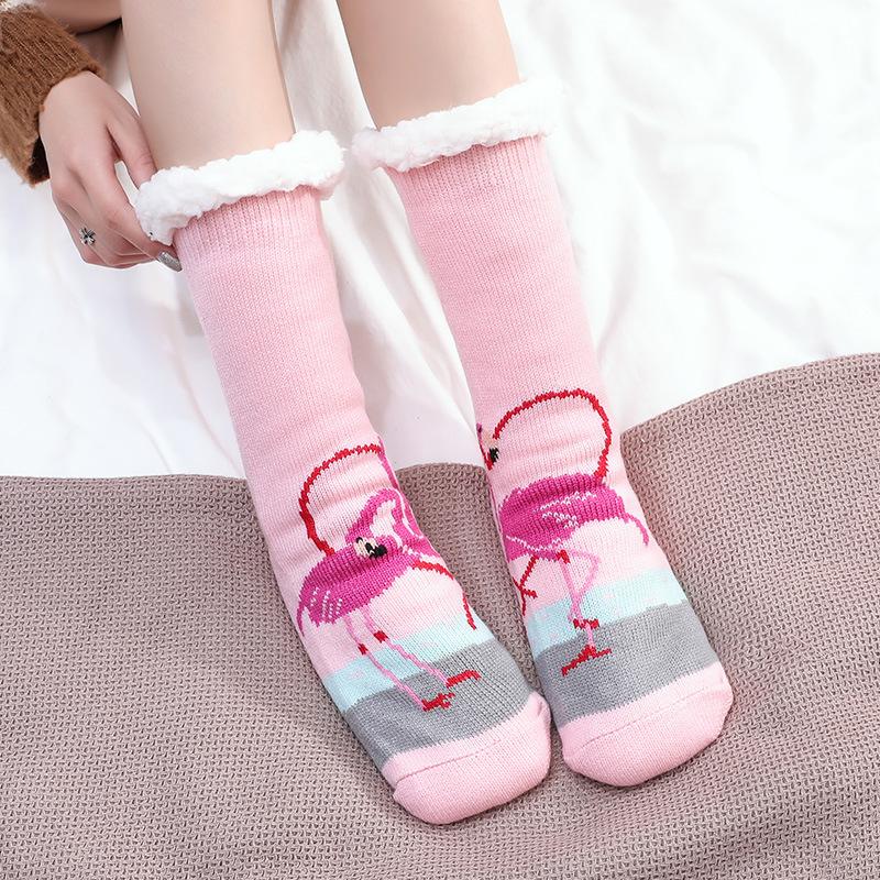 

Носки для женщин на осень и зиму, утолщенные и плюшевые носки-тапочки, домашние тапочки для взрослых, носки для тепла, сна, ковров, носки средней длины 10