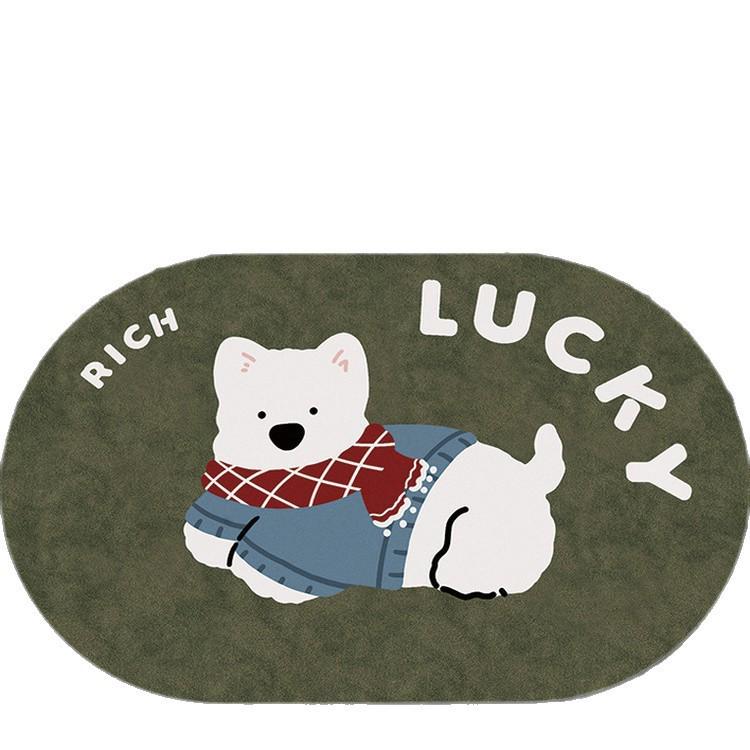 

Cartoon Diatomaceous Earth Non-Slip Bathroom Mat - Water Absorbent, Quick-Drying, Stain-Resistant Foot Mat with Cute Pet Design
