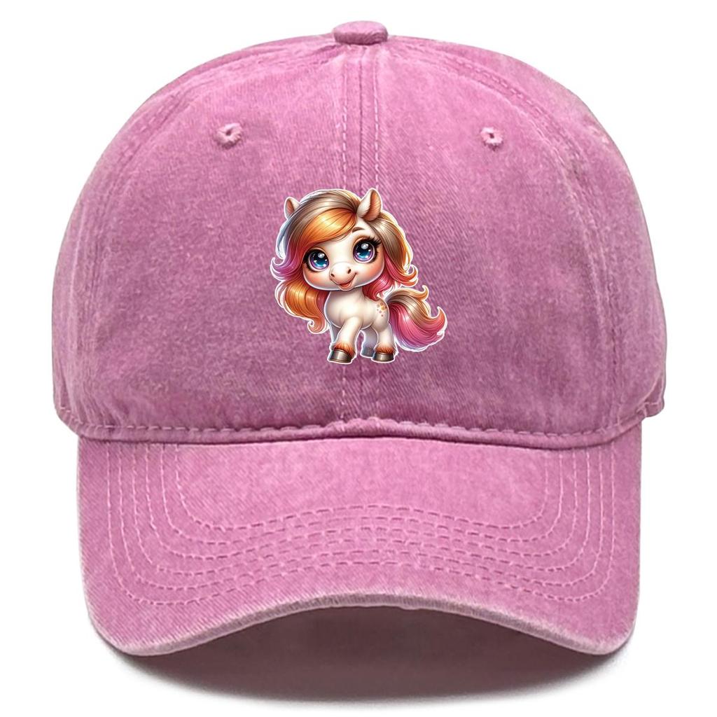 Unicorn Print Snapback Sun Hat, Animal Dad Hat Solid Color Raw Brim Casual Inelastic Adjustable Baseball Hat