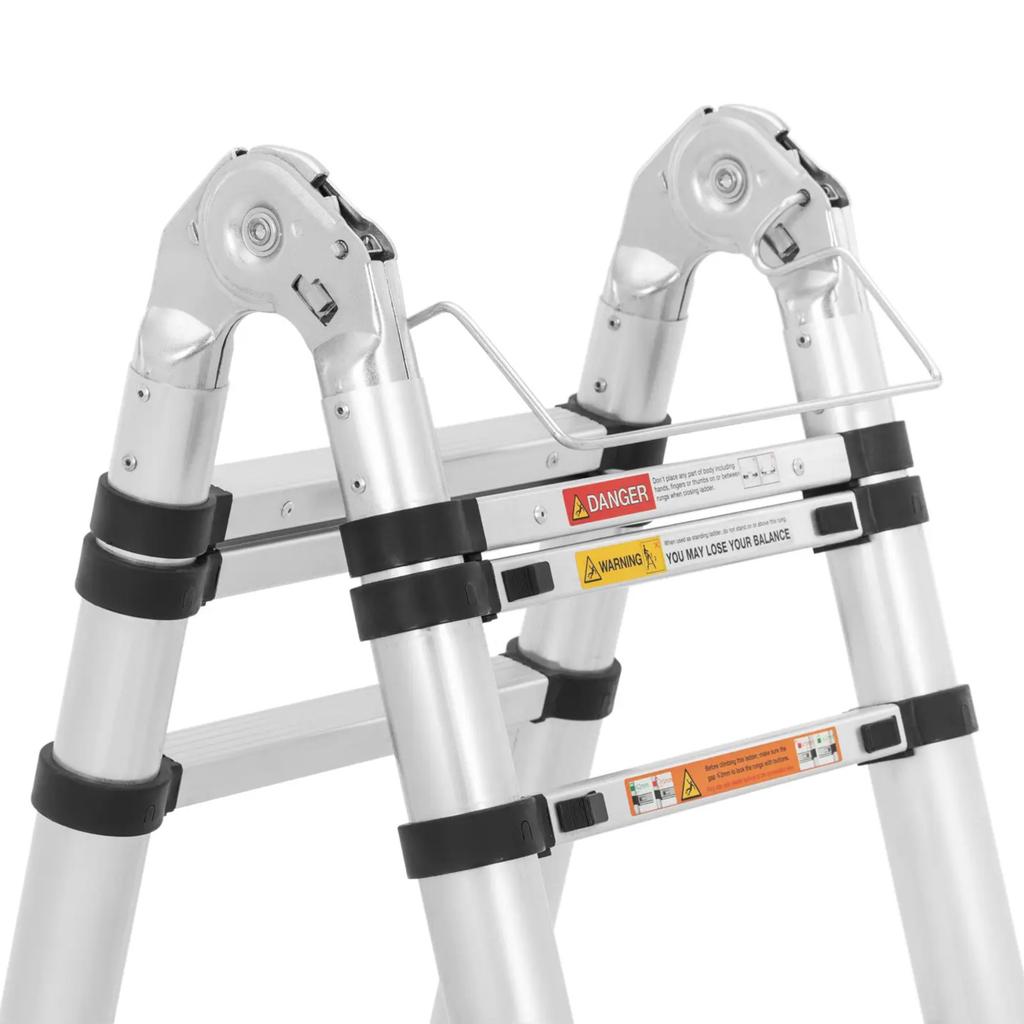 Telescopic aluminum folding ladder 12 steps 08518538 m