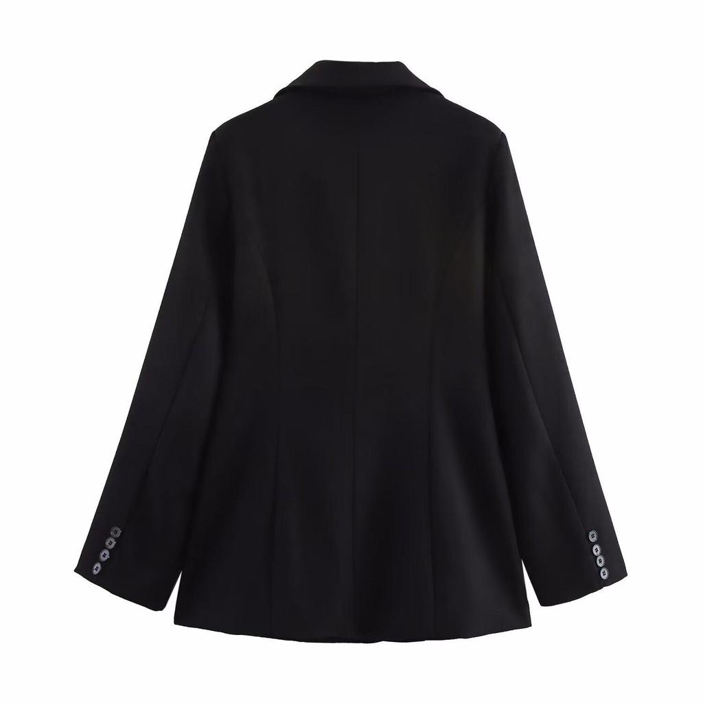 2025 Spring Women's European & American V-Neck Two-Button Slim Suit Jacket