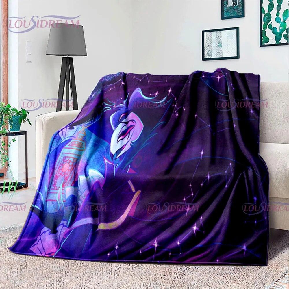 Creativity Animation Helluva Boss Blitzo Adult Soft Plush Flannel Blanket Throw Blanket Living Room Bedroom Bed Sofa Badspread