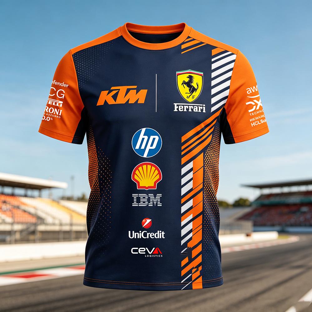 KTM 2026 Zomer F1 Team Jersey T-shirt, Ademend Motorsport Top 3XL