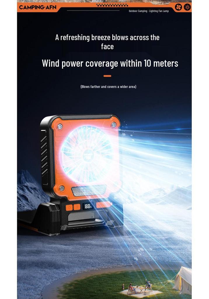 Multi-functional Solar-Powered Handheld Fan & Camping Light