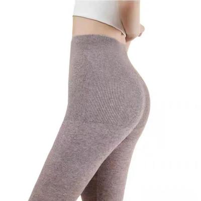 Women's Black Wool Base Layer Pants - Thick, Tight, Plus Size, 100% Wool, Warm Cashmere for Autumn and Winter.