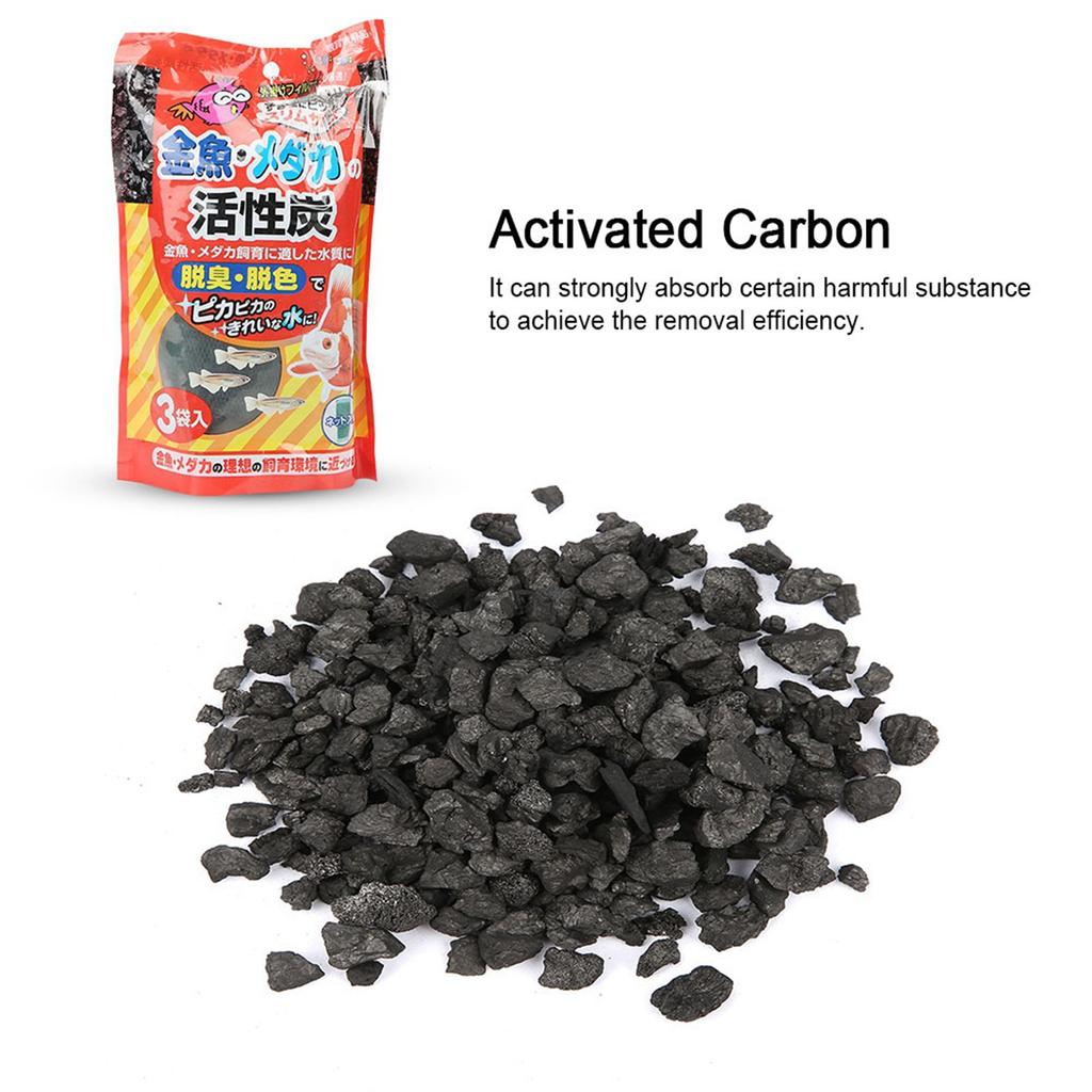 Multifunctional Efficient Activated Carbon Filter Media Fish Tank Aquarium(3 Net Bags)