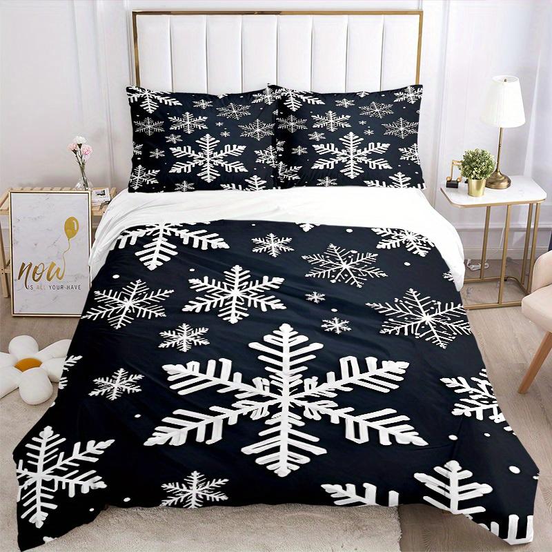 3pcs Snowflake Pattern Bedding Set, Breathable And Soft, Suitable for All Seasons Machine Washable, Suitable for Bedroom Decoration,yy250822194