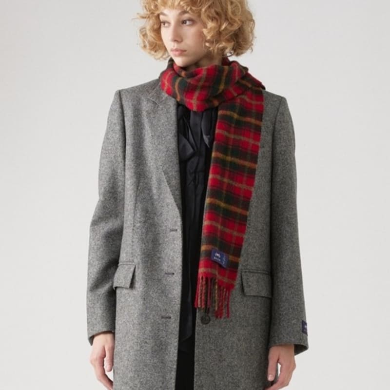 ABRAHAM MOON Merino Wool Muffler 25cm - Dark Maple