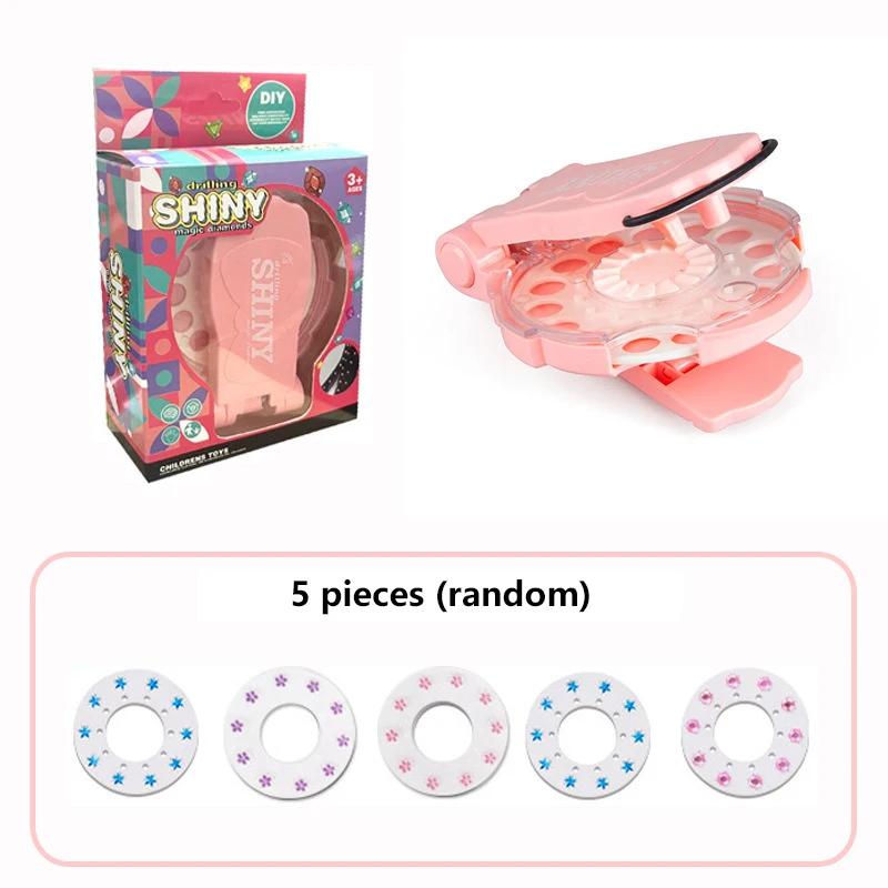 

Hair Gem Stamper Kit Blingling Hair Jewels for Girls Toys Hair Styling Tool with Reusable Shining Diamonds Pretend Play Toy Gift розовый