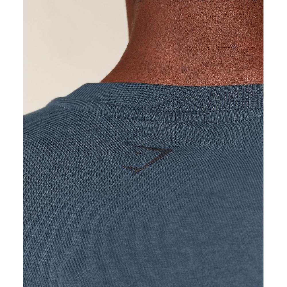 Gymshark Olde English T shirT Gs sTealTh Blue A3b5y Ud6s