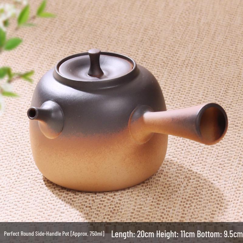 Clay Teapot with Lid and Handle for Electric or Charcoal Stove