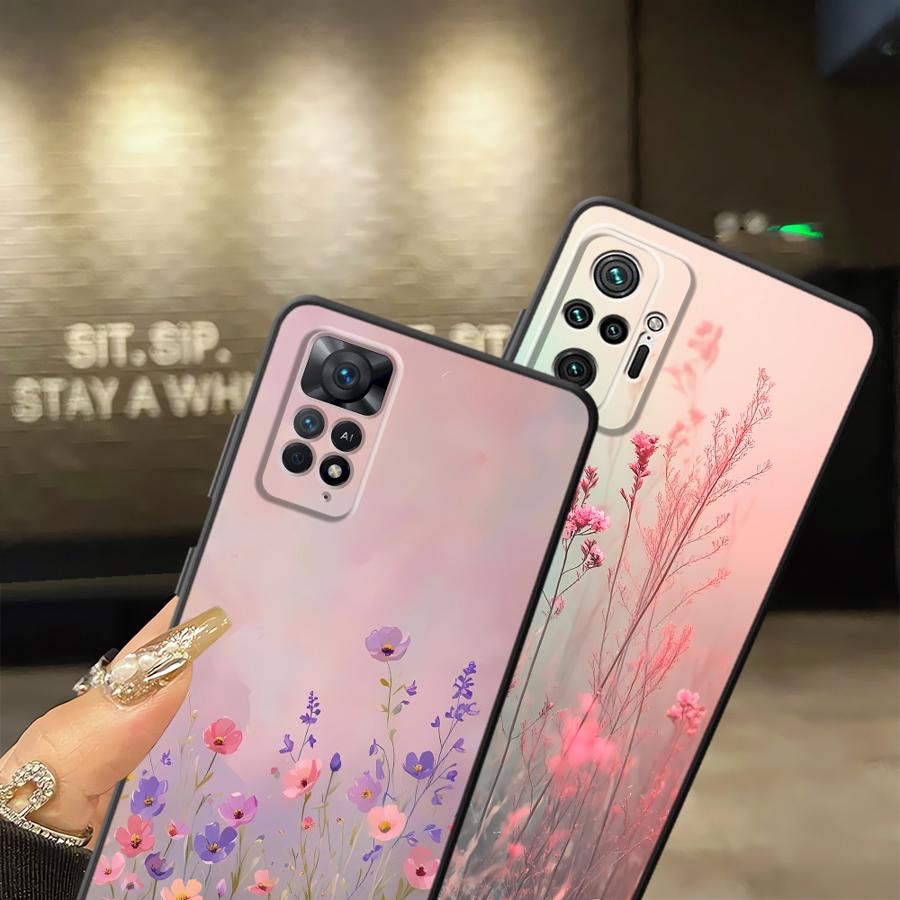 Black Soft Phone Cover Case for Xiaomi Redmi Note 12s 11s 10S 7 8 9S 13 14 Pro Plus 9 10 11 12 Pro Cartoon Print