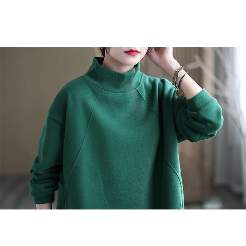 Women's Mock Neck Sweatshirt Casual Loose Fit Pullover Top