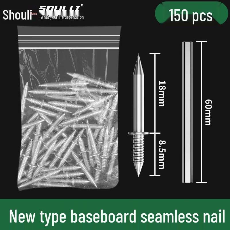 Solid Wood Skirting Board Seamless Double-Sided Nail-Free Punch Reverse Buckle High-Strength Unicorn Horn Nail