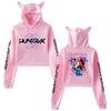 Kpop Lovci démonů Fanmerch Mira Rumi Zoey Huntrix Crop topy Mikina s kočičími uši Dlouhý rukáv Dívčí módní mikina