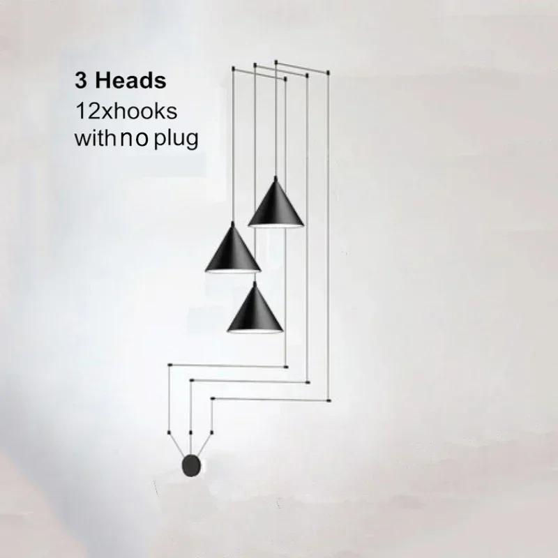 Nordic Minimalist Bedside Line Geometric Chandelier Personality DIY Modern about Bedroom Decor Bar Single Head Small Chandelier