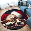 Cute Christmas Day Gift Bell Santa Claus Snowman Christmas Tree round rug Home Soft Decorative Anti slip Chair Mat Carpet Outdoor Floor Mat Carpet 52
