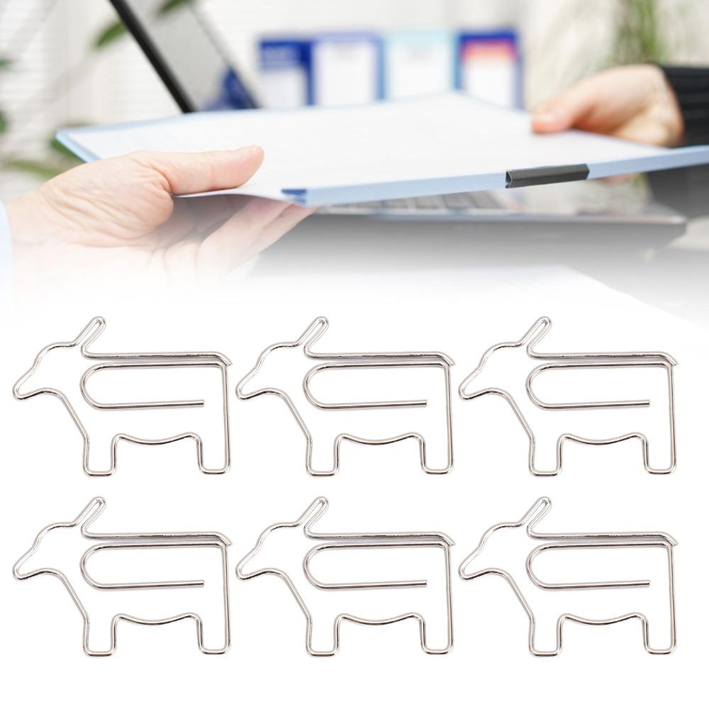 100PCS Cow Shaped Paper Clips with Storage Box Iron Wire Paper Clips Cute Paper Clips  Office Home