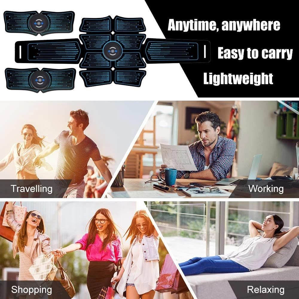 Eletroestimulador EMS Abdominal Muscle Stimulator Electric Massager Electrostimulation Hip Trainer Home Gym Fitness Equipment