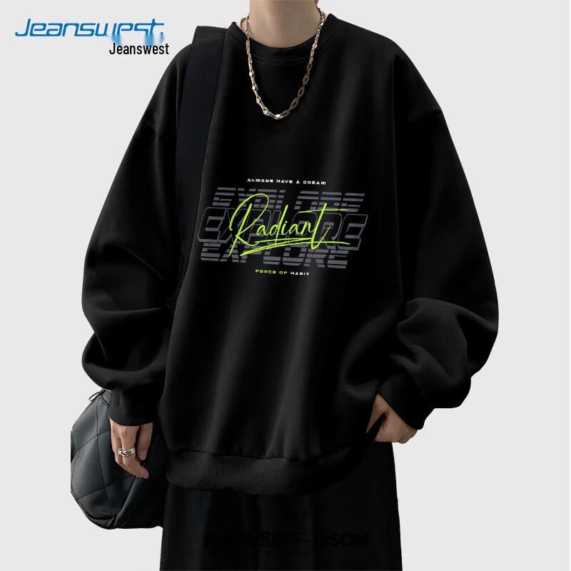 

JEANSWEST Men s American Retro Heavyweight Crewneck Sweatshirt 3XL