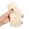 Adorable Knitted Wool Gloves with Touchscreen Functionality Warm Fleece-lined Cycling Gloves