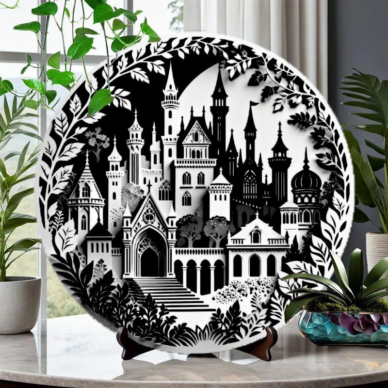 Retro Iron Art Round Wall Decor Print for Home Crafts & Gifts