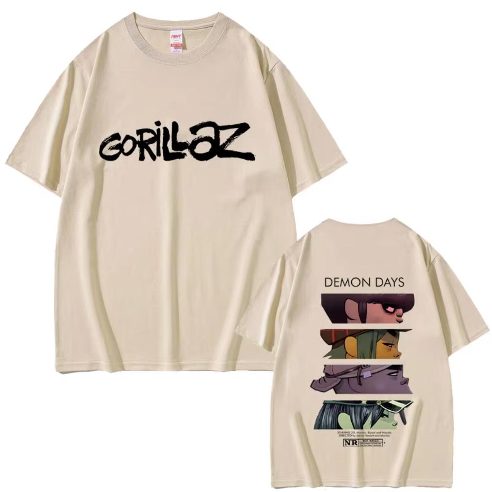 

Rock Band Gorillaz Demon Days Eyes Print T-shirts Men Women Hip Hop Fashion Oversized Streetwear Male Casual Soft Cotton T Shirt 4XL