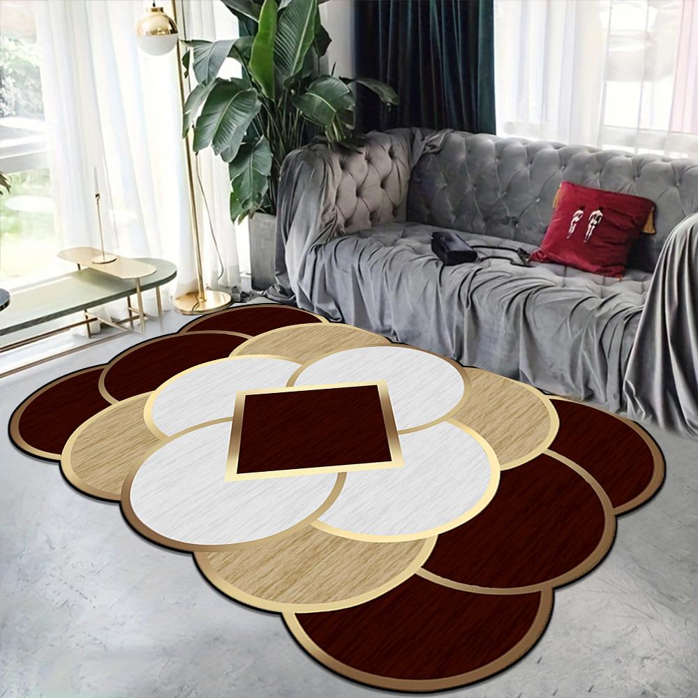 Modern Luxury Decoration Home Irregular Carpet for Living Room Soft Flannel Sofa Floor Mats Large Area Washable Rugs for Bedroom