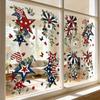 8 Sheets Patriotic Window Clings, Window Stickers Star Flower Butterfly Hanging Vine Floral Window Decals For Independence Day