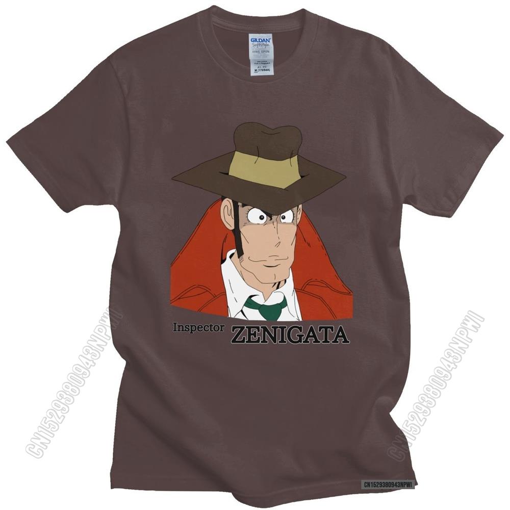 Funny Lupin The Third T Shirt For Men Crew Neck Koichi Zenigata Graphic T-Shirt Pre-Shrunk Cotton Regular Fit Tee Merchandise S