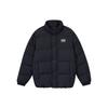 Casual Solid Color Stand Collar Design Long Sleeve Down Jacket Unisex Outerwear Black P423U037-0018