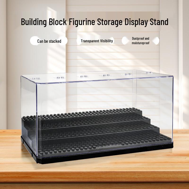 Lego-Compatible Stepped Acrylic Display Box – Dustproof, Detachable, Perfect for Figurines and Kids' Assembly Gift