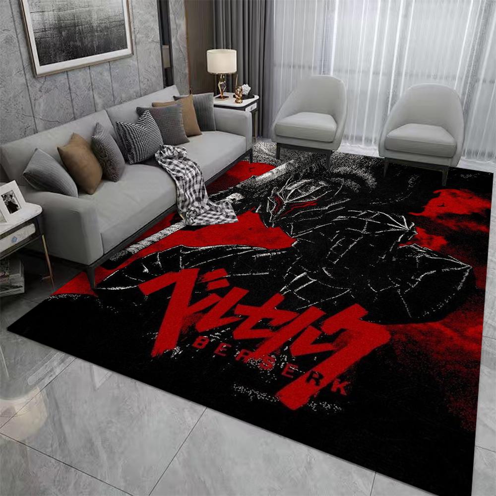 MINISO B-Berserk Guts Anime Koberec Chlapecký Pokoj Kobereček Obývací Pokoj Herní Podložka na Podlahu Protiskluzový Koberec Omyvatelné Podložky do Lounge Dárkové