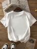Women's Casual Retro Cool Girl F1 Racing Printed Round Neck Short Sleeved T-Shirt Daily White T-Shirt Women Clothing