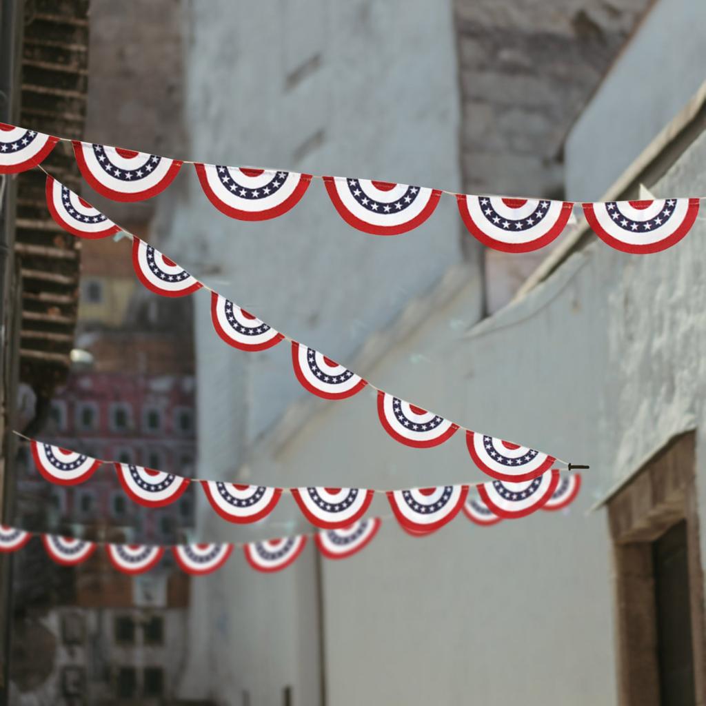 Independence Day Hanging String Flag, Banner Decoration Flag, Five Pointed Star Semi Circular Flag
