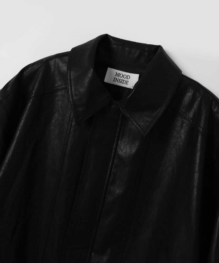 Mood Inside Field Leather Car Coat_Black