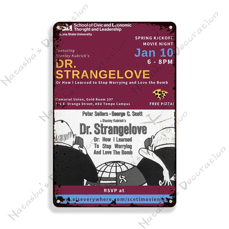British Movie Poster Dr. Strangelove Metal Sign Retro Metal Poster Home Cafe Club Shop Home Bar Metal Plaque Industrial Decor