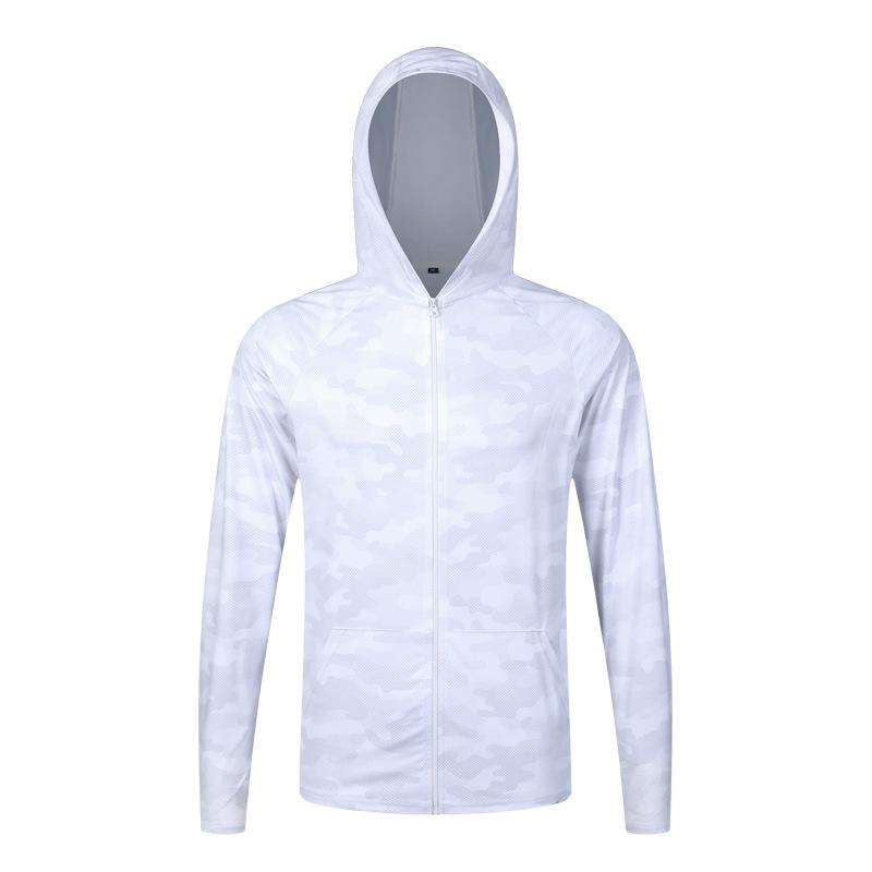 Men's Summer Breathable Camouflage Hooded Long Sleeve Sun Protection Fishing Shirt