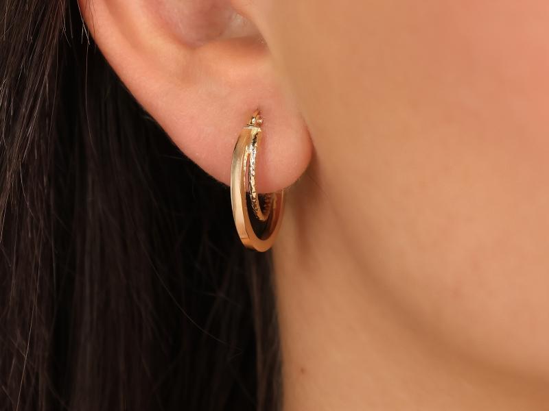 375 9k 1.50g gold double hoop earrings for women english clasp