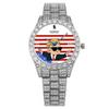 Men's Hip Hop Trendy Fashion Large Dial Diamond Cuban Chain Watch Set