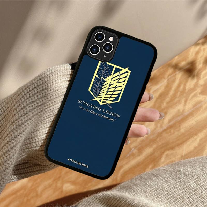 Anime Attack On Titan Phone Case Silicone PC+TPU Case for iPhone 11 12 13 Pro Max 8 7 6 Plus X SE XR Hard Fundas